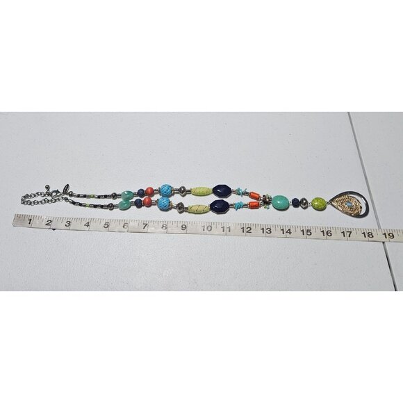 Artisan Boho Multi Gemstone Bead Pendant Statement Necklace Fashion Jewelry - Picture 10 of 11